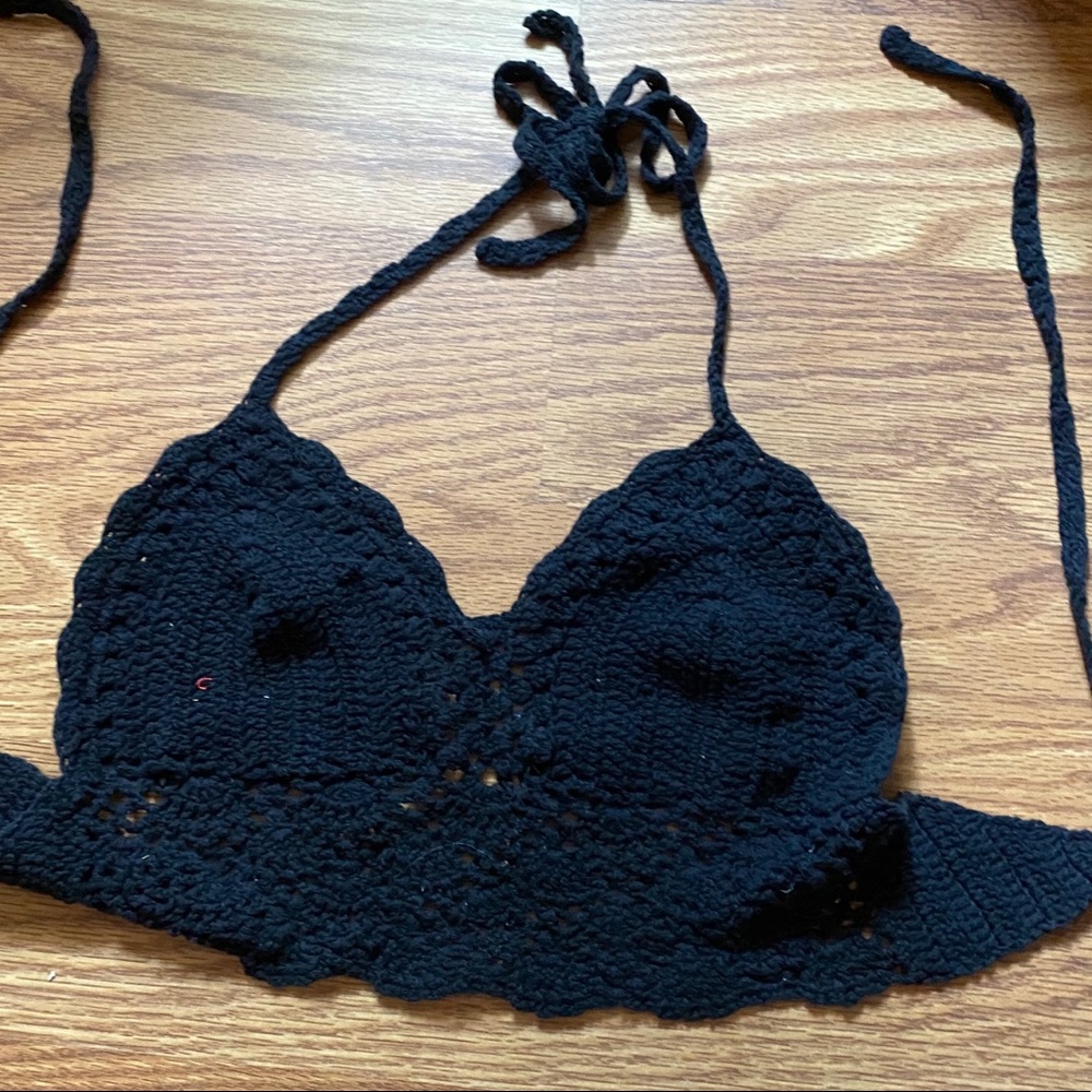 Black crochet top